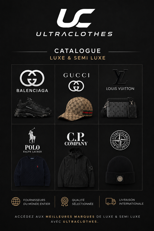 Aperçu du Catalogue Luxe & Semi Luxe — Balenciaga, Gucci, Louis Vuitton, Polo Ralph Lauren, C.P. Company, Stone Island